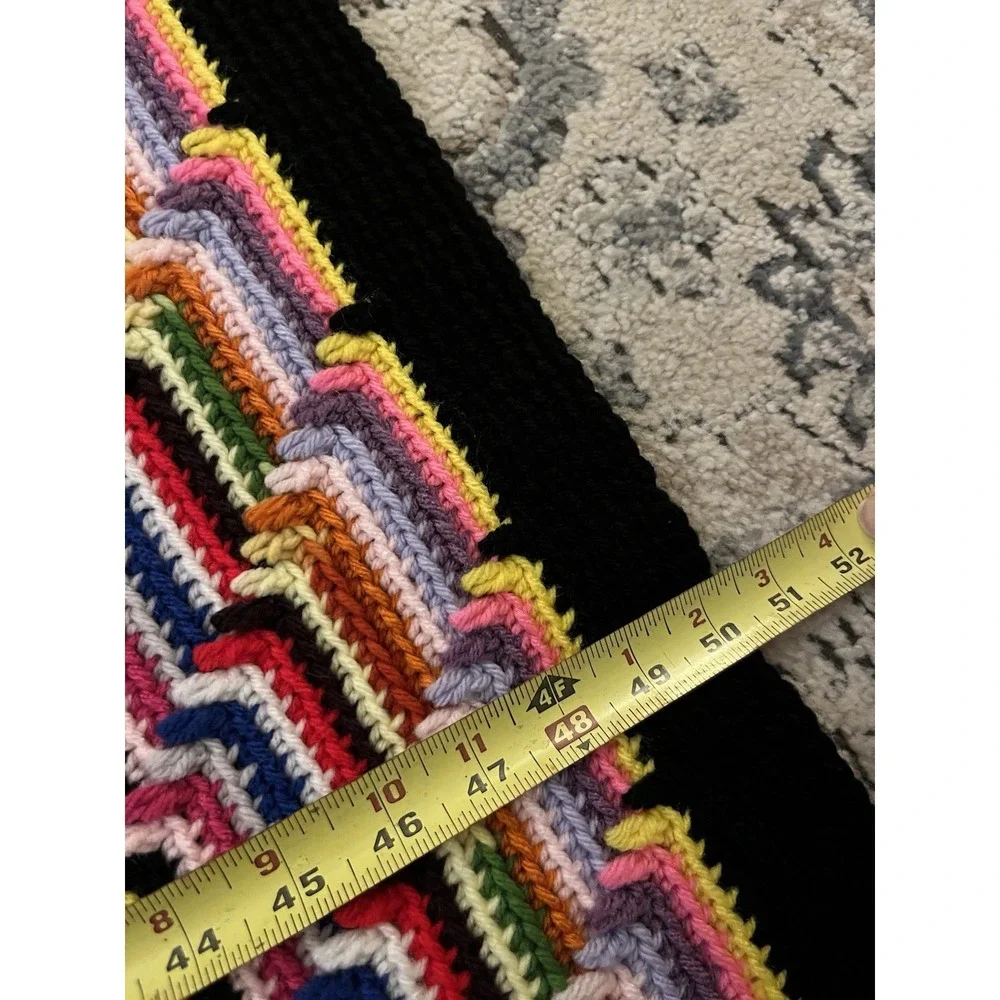 Vintage Handmade Retro Multicolor Crochet Afghan Granny Blanket 50x67